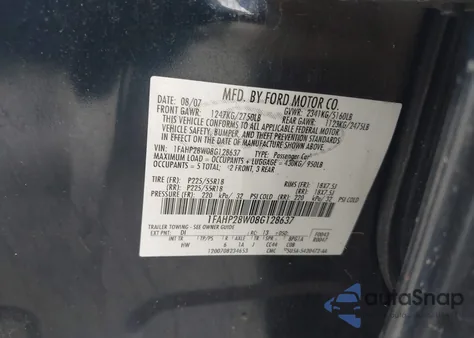 2008 Ford Taurus Limited z USA, uszkodzony, nr VIN 1FAHP28W08G128637